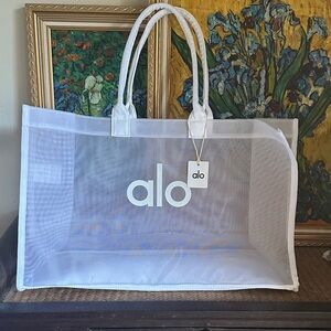 Alo White transparent Mesh Tote Bag